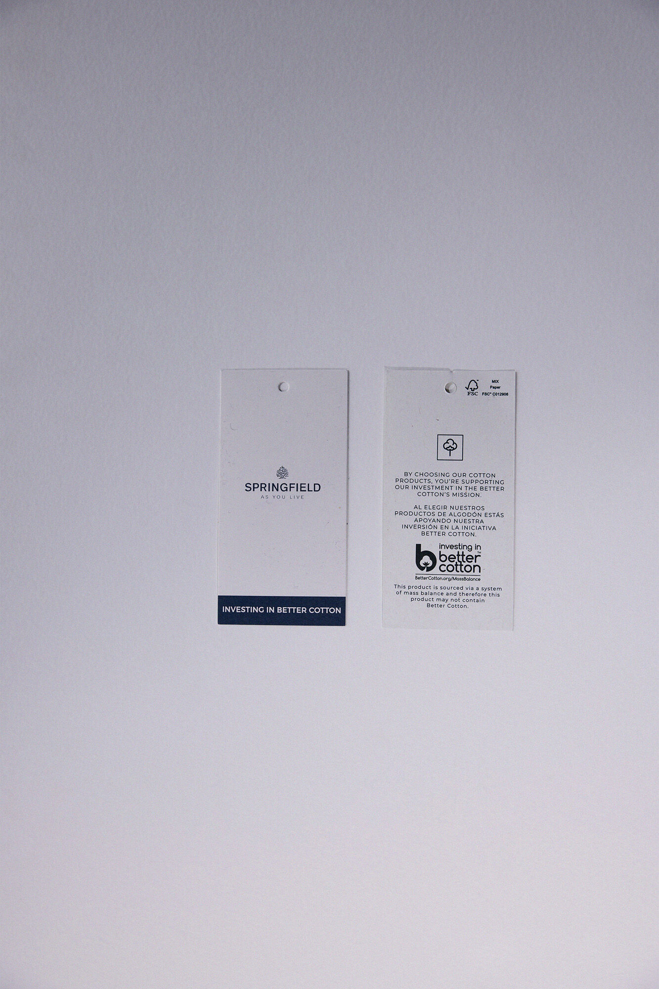 Springfield Playera manga larga atabillada pu&ntilde;os blanco