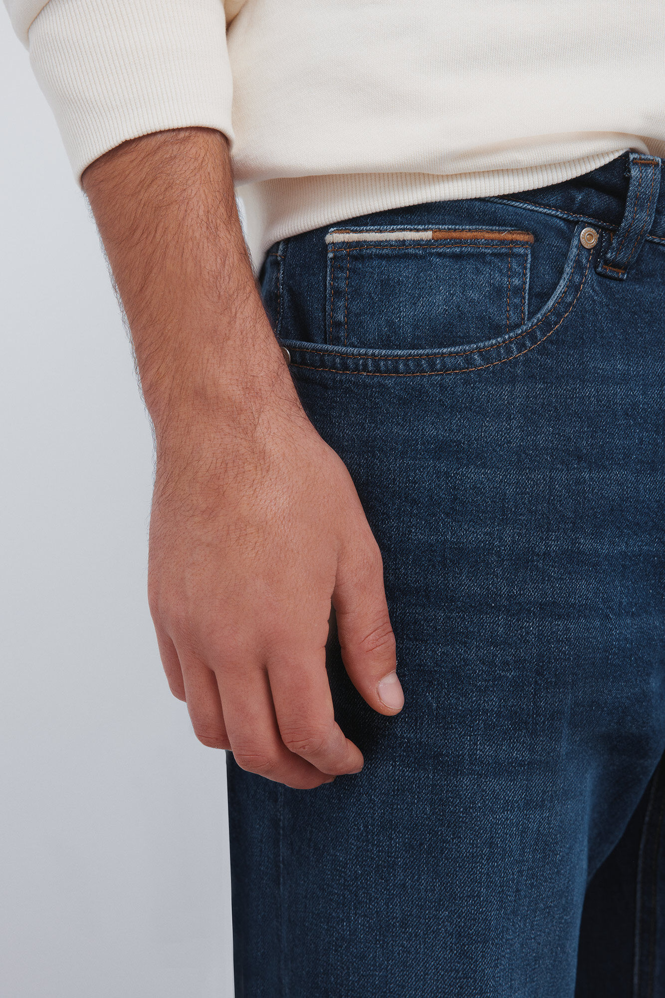 Springfield Jeans de corte regular con lavado oscuro azul