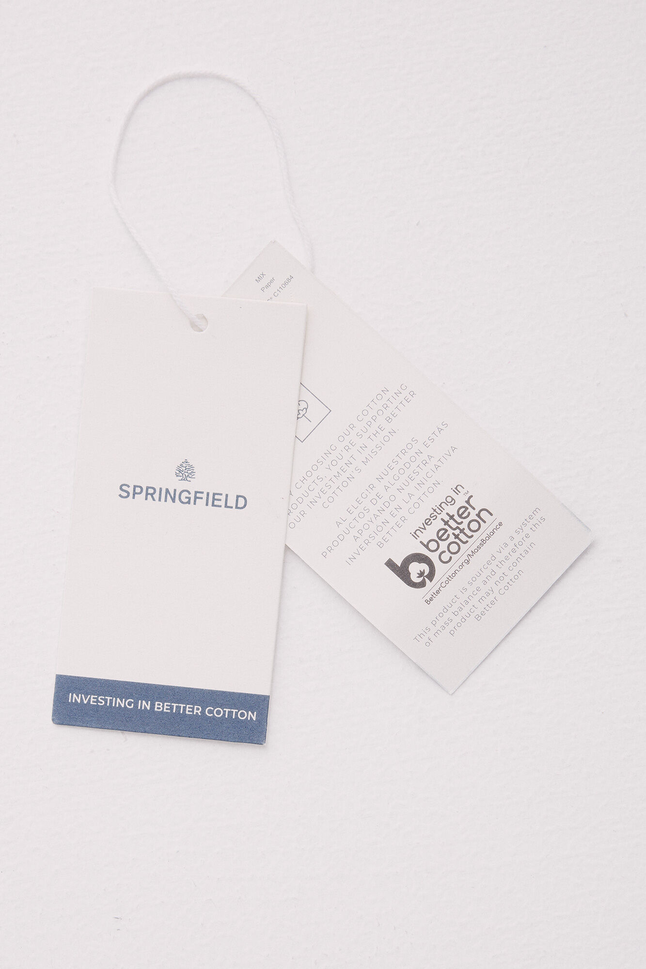 Springfield playera de manga larga con dise&ntilde;o de gofre blanco