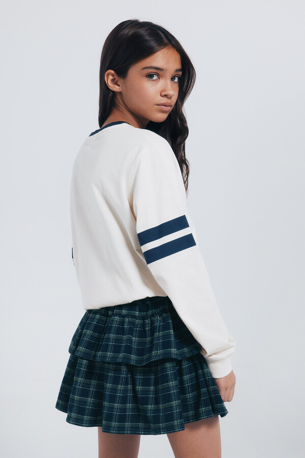 Springfield Kids Playera de manga larga de perro universitario para niña blanco