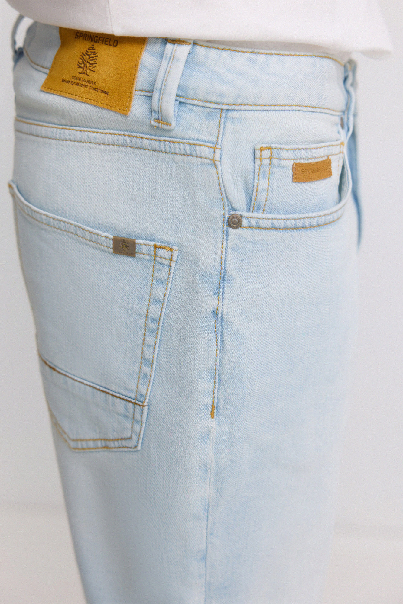Springfield Bermudas de mezclilla ultra ligera slim fit azul