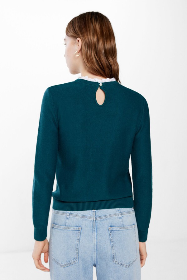 Springfield Suéter Calados Cuello Lace verde