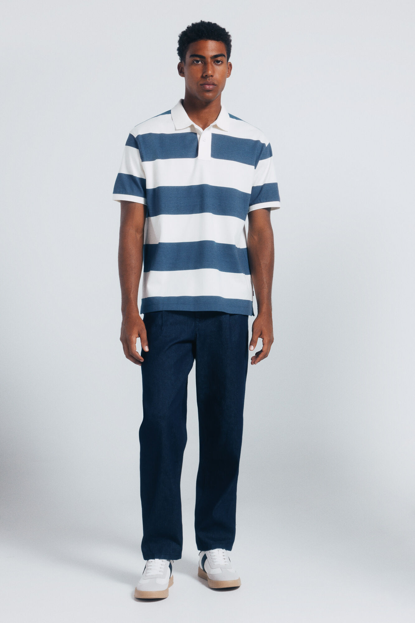 Springfield Polo piqu&eacute; regular fit rayas anchas azul