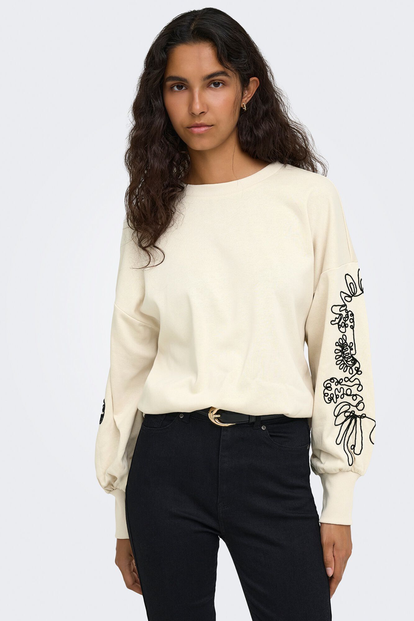 Only Sudadera de cuello redondo gris