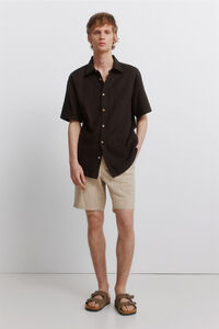 Springfield Bermudas de lino a rayas slim fit