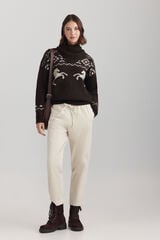 Springfield Su&eacute;ter jacquard de caballos caf&eacute;