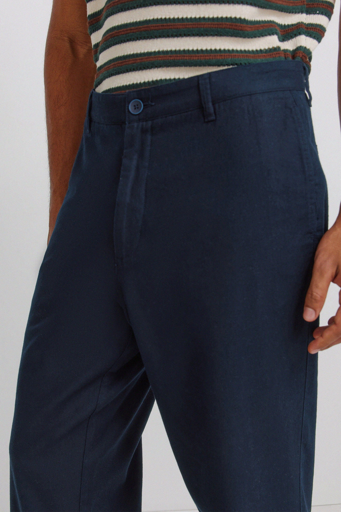 Springfield Pantal&oacute;n corte recto de algod&oacute;n azul
