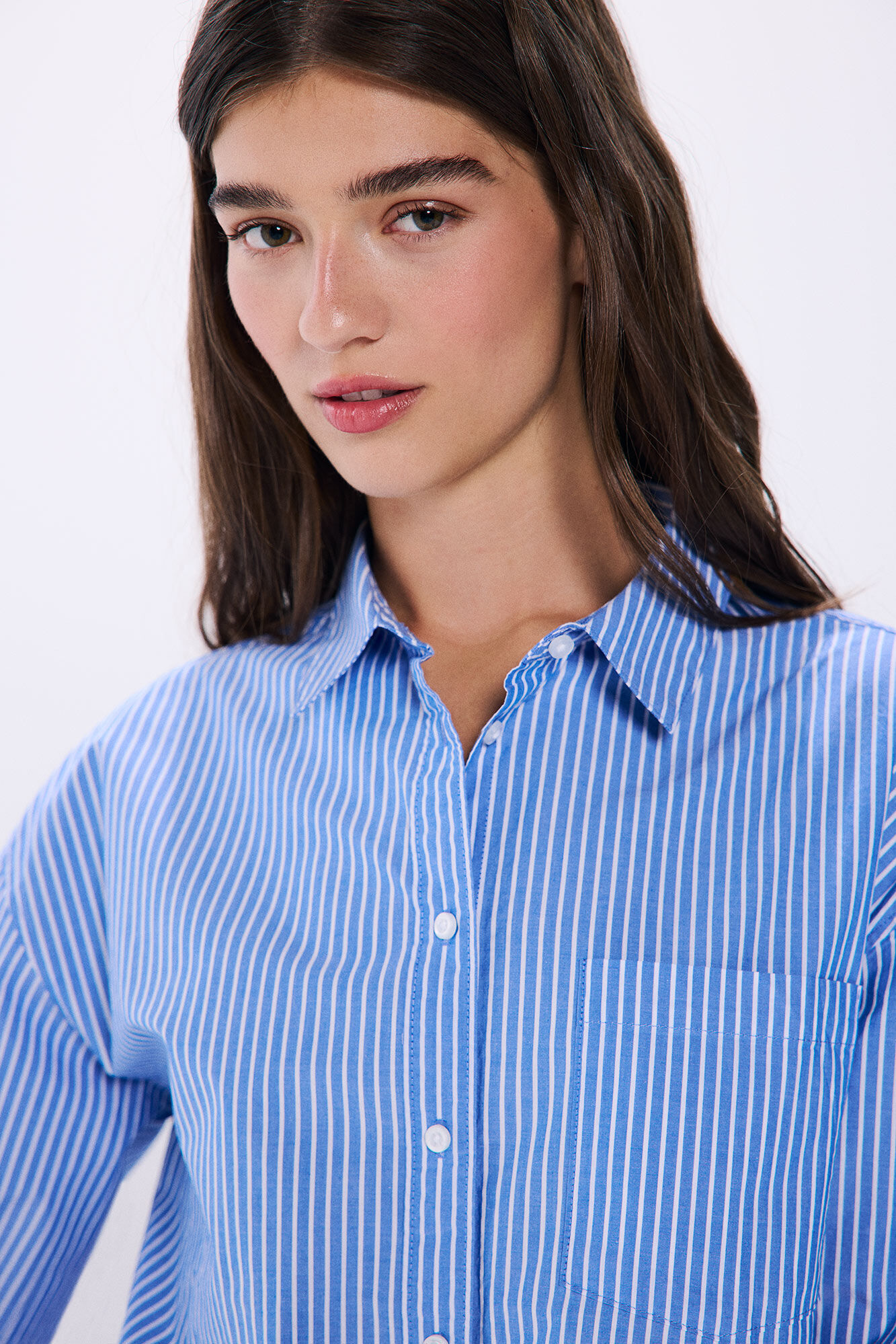 Springfield Camisa oversized algod&oacute;n  azul indigo