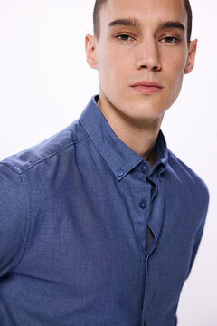 Springfield Camisa dobby bicolor azulado