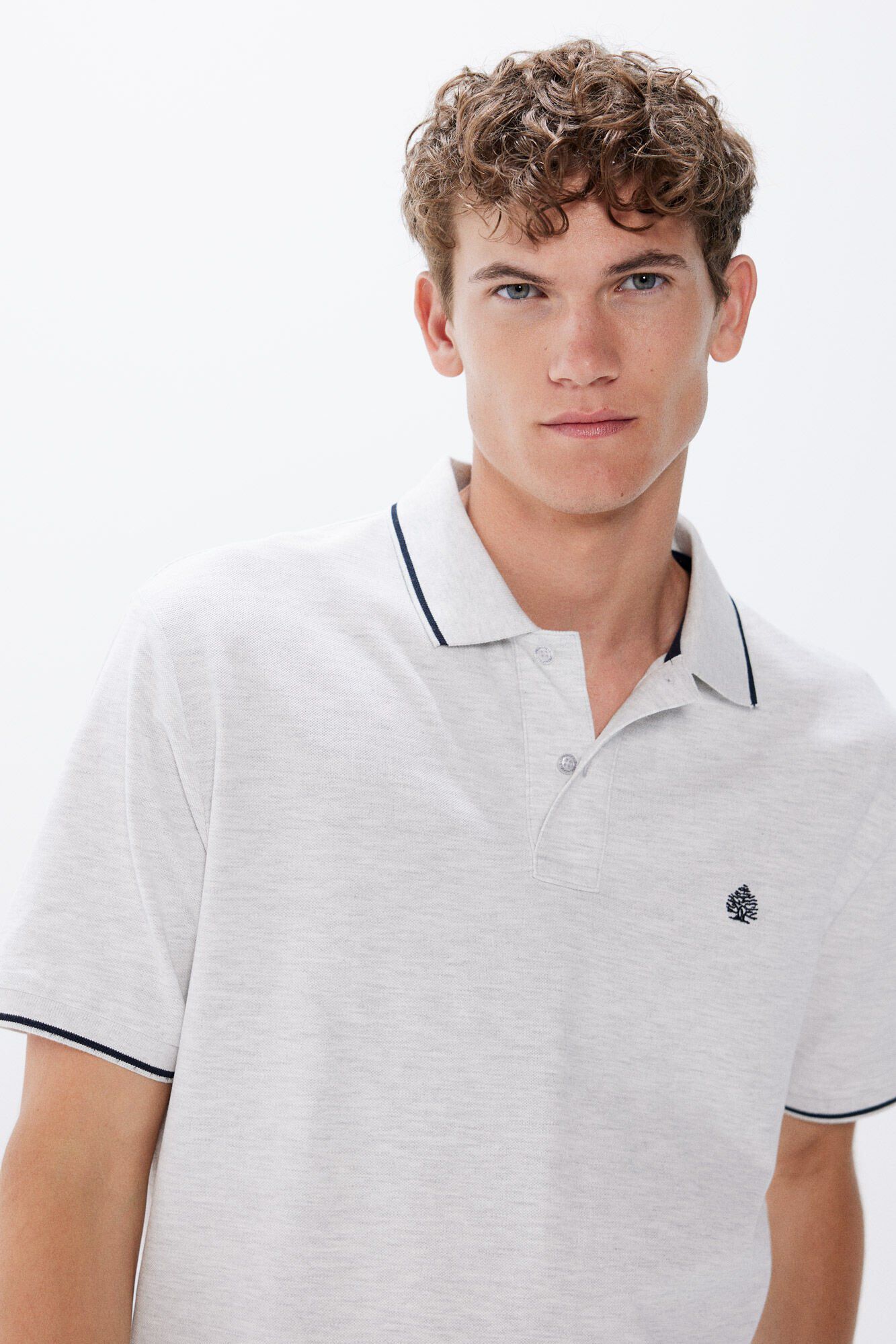 Springfield Polo piqu&eacute; efecto bicolor regular fit gris