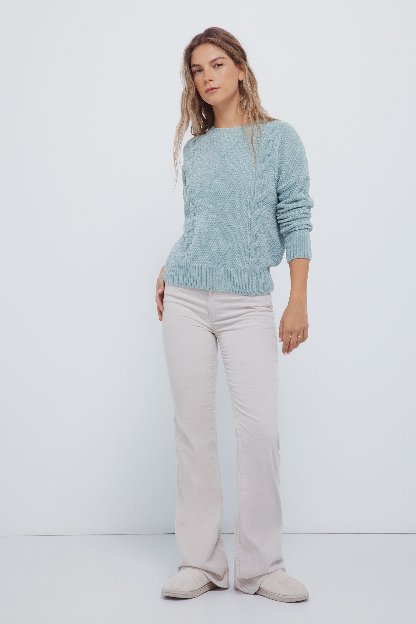 Springfield Jersey de punto trenzado de chenilla caza oscuro