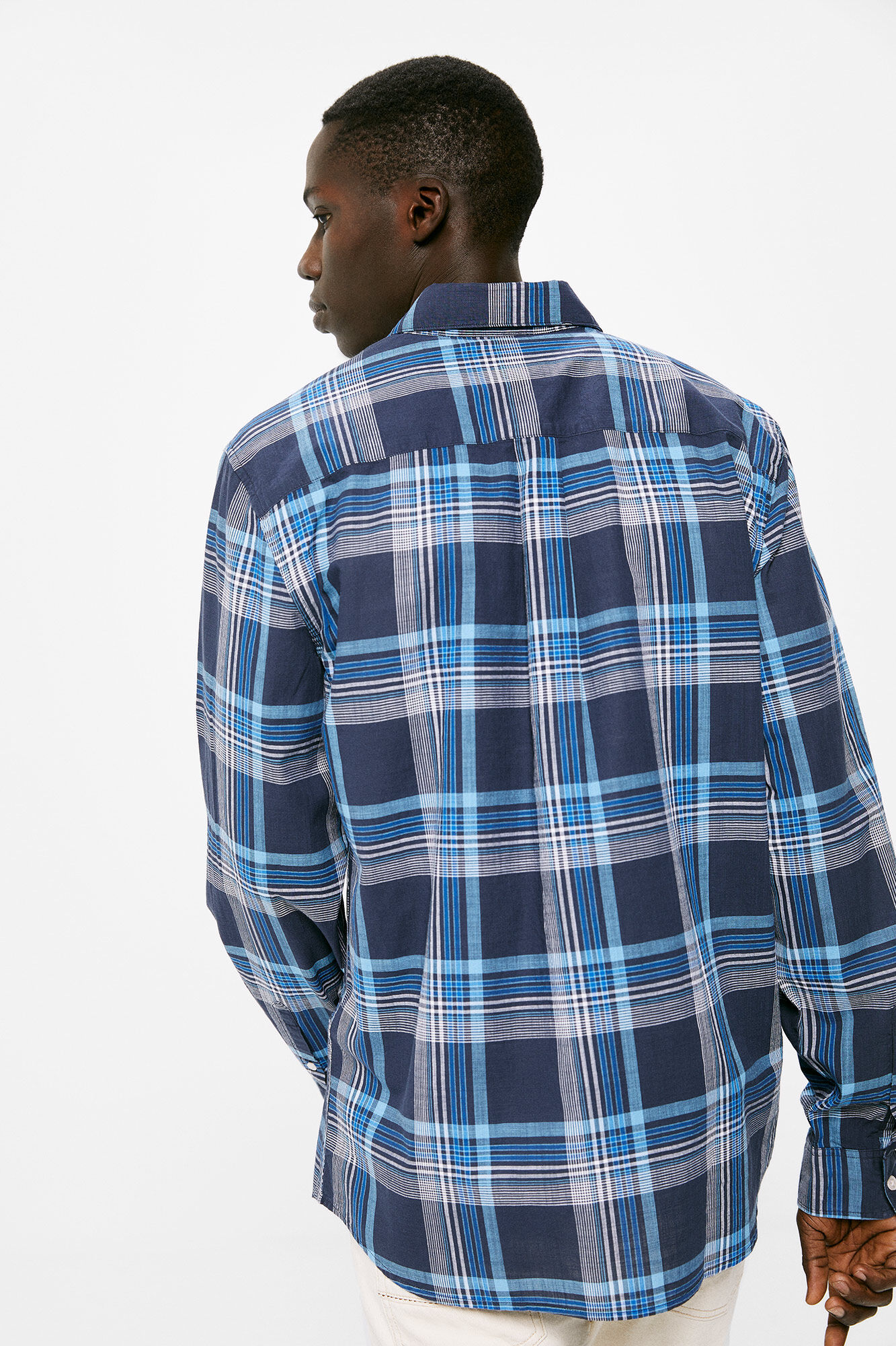 Springfield Camisa ligera cuadros azulado