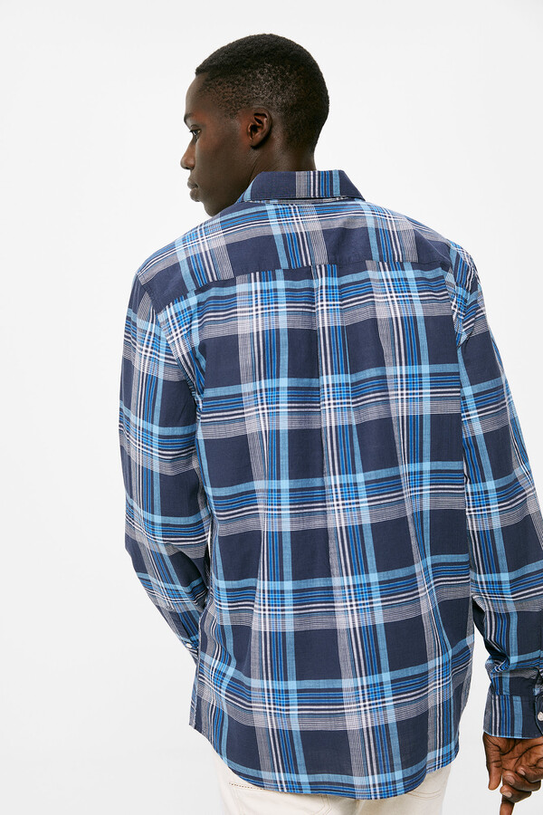 Springfield Camisa ligera cuadros azulado