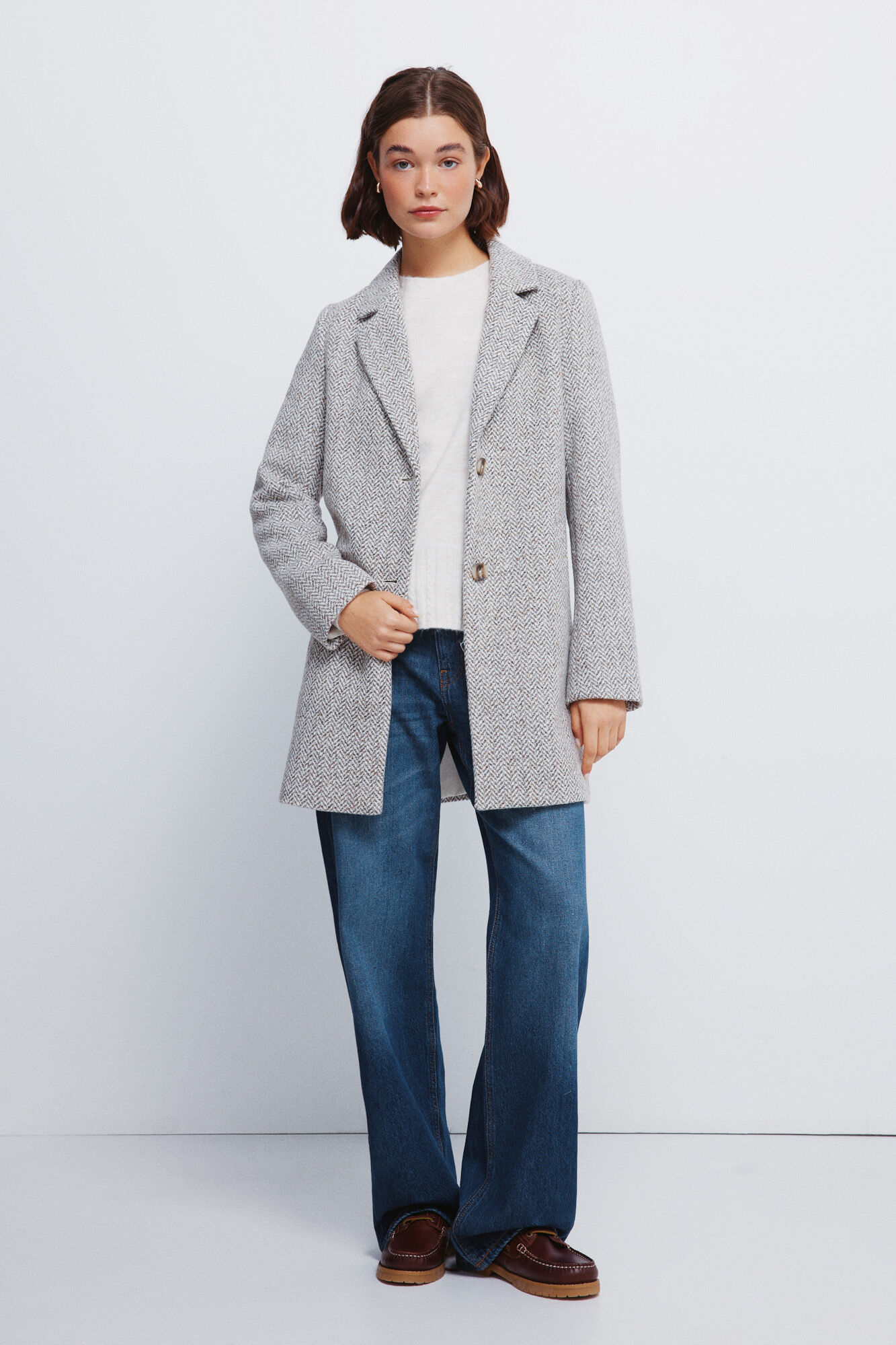 Springfield Chamarra con cuello de solapa gris