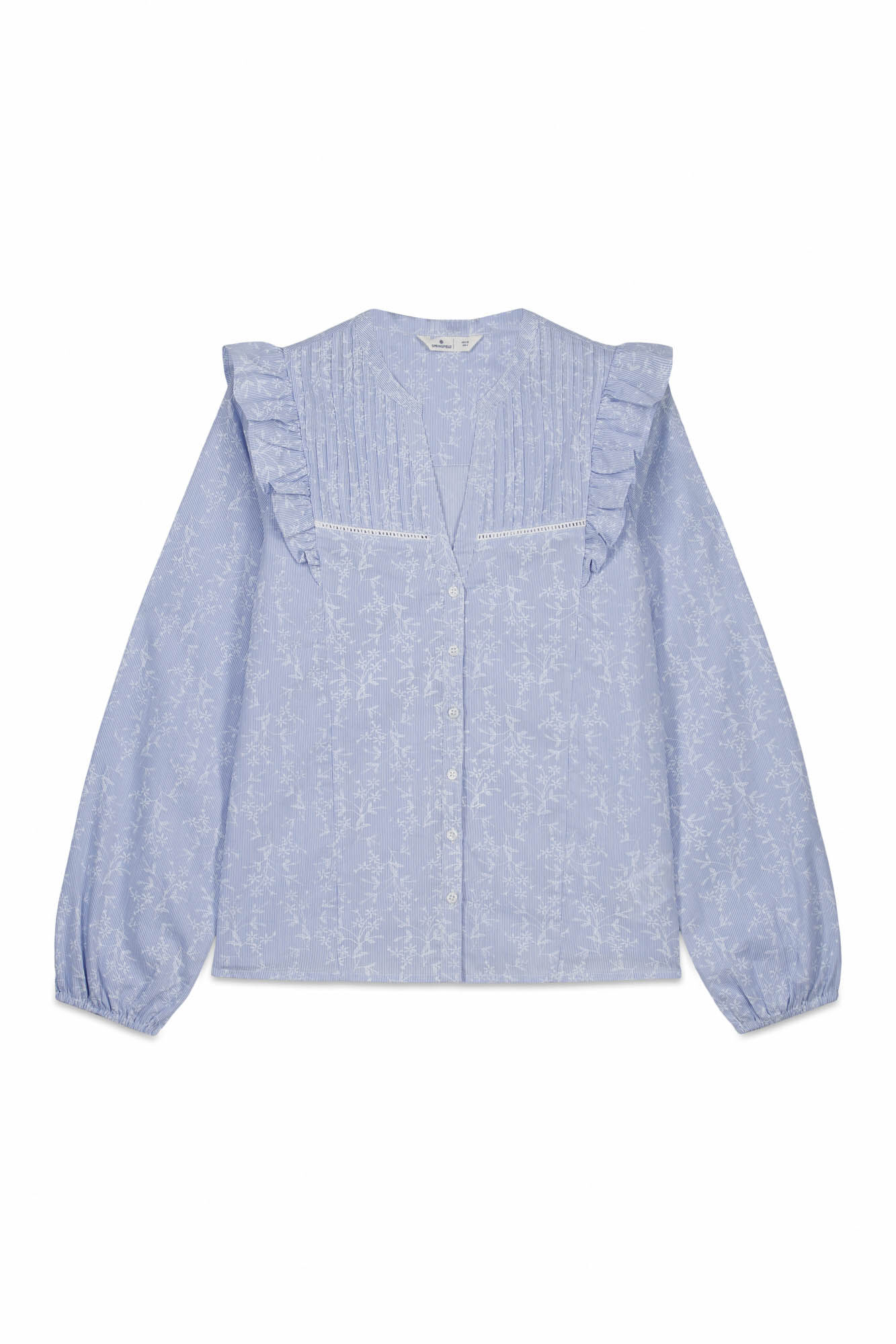 Springfield Camisa rom&aacute;ntica con volantes azul