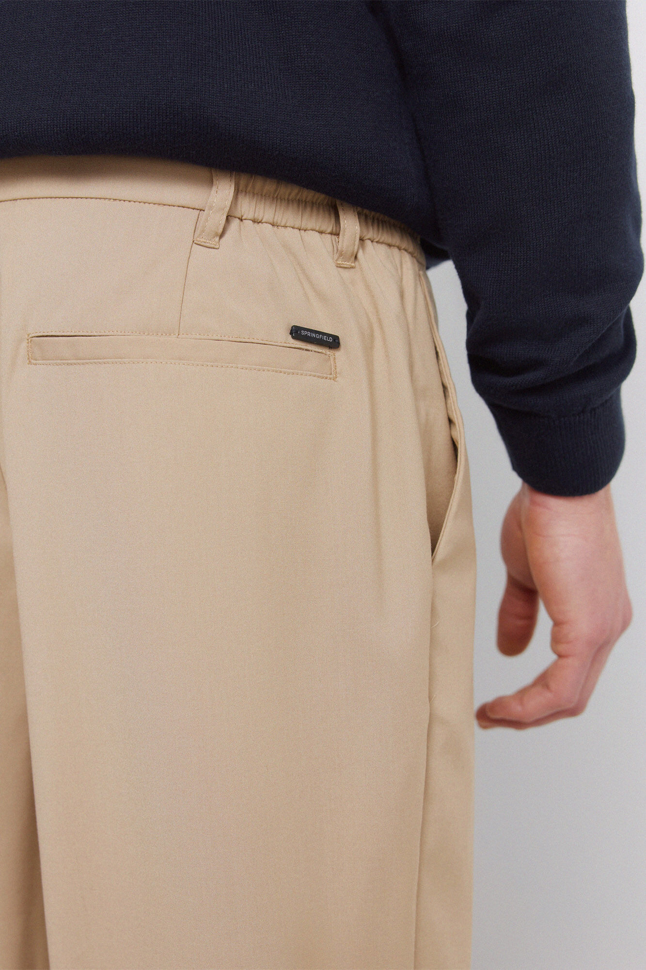 Springfield Pantal&oacute;n recto holgado beige