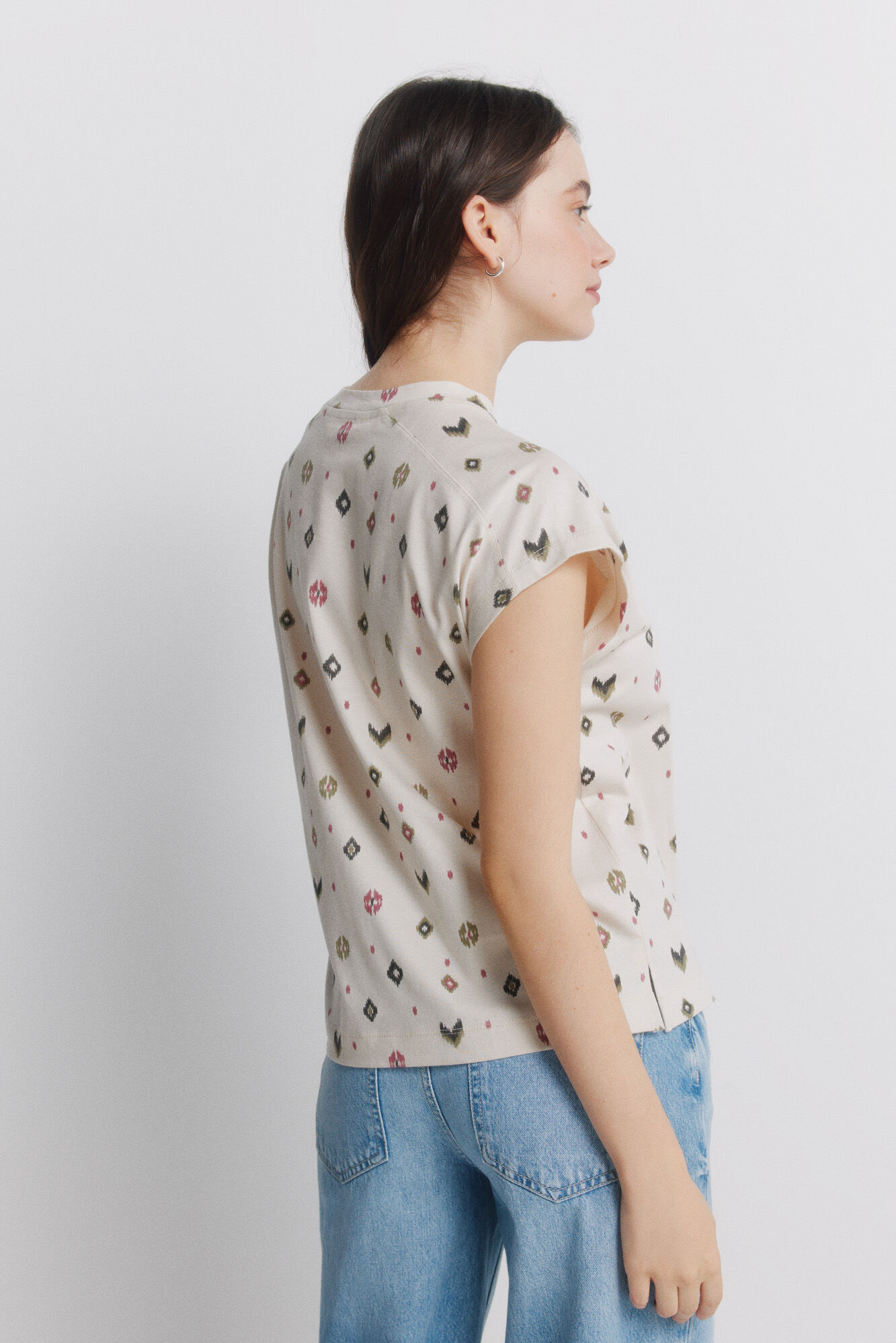 Springfield Playera estampado &eacute;tnico beige