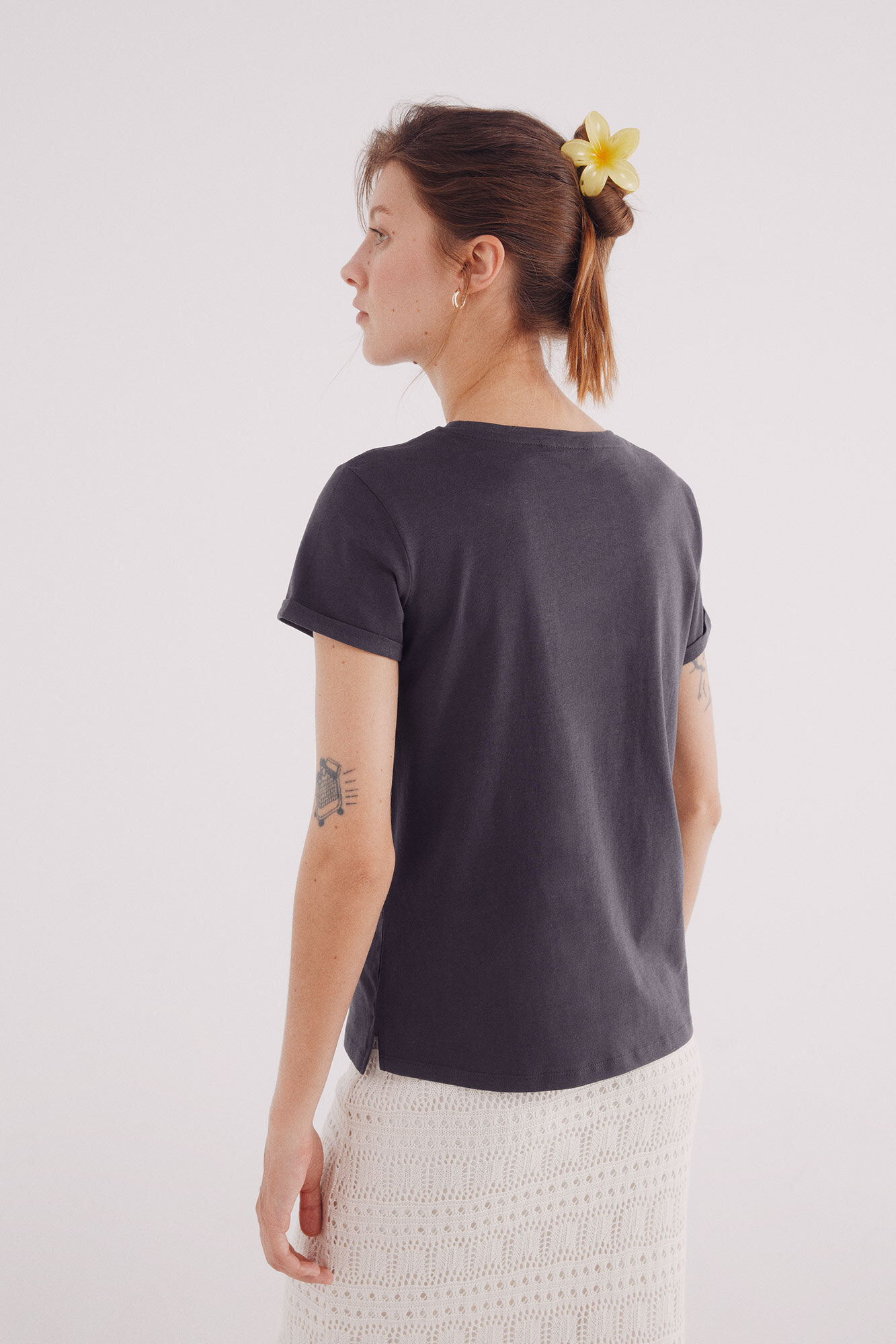 Springfield Playera gr&aacute;fica flor gris