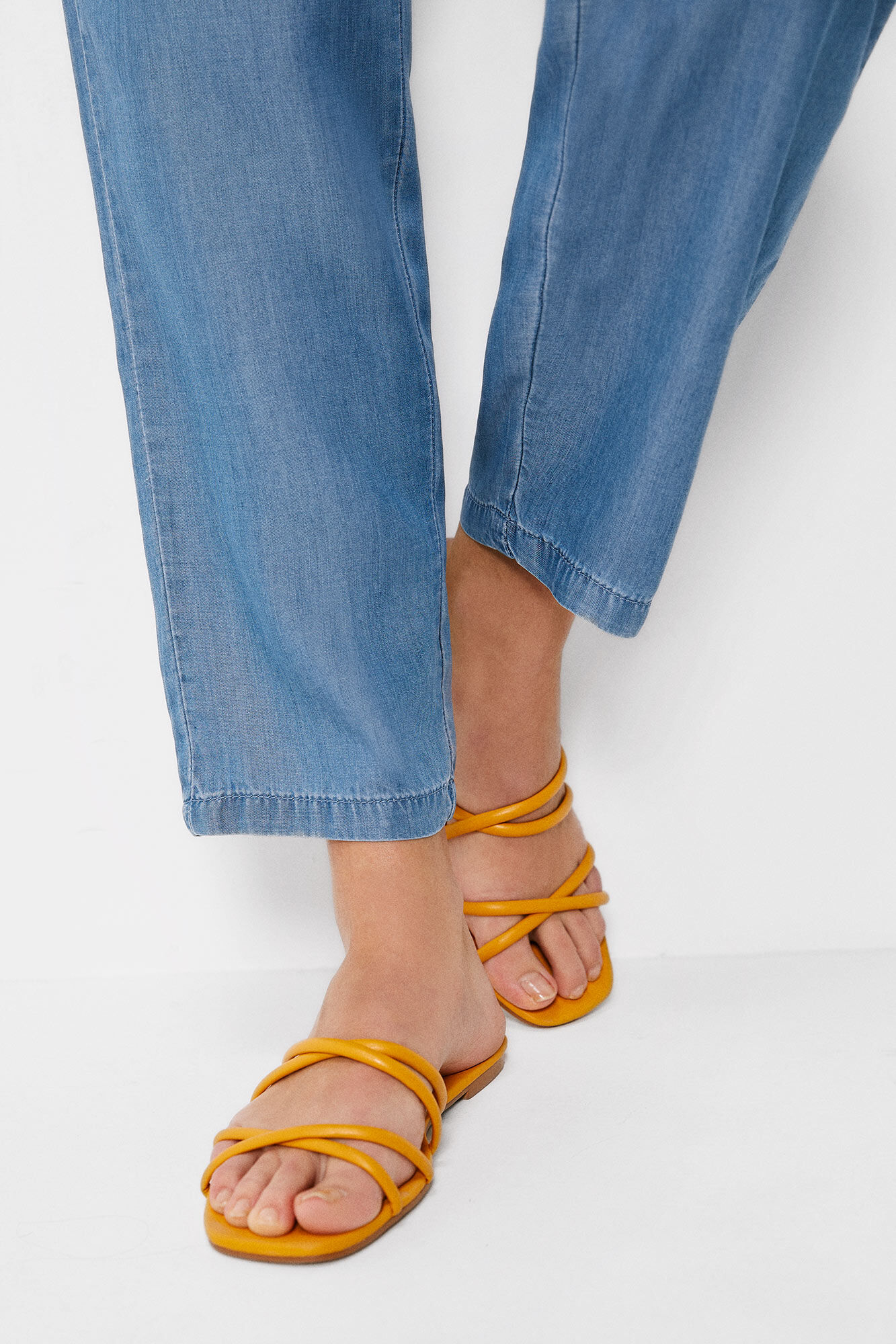 Springfield Pantal&oacute;n Tencel Cintur&oacute;n azul