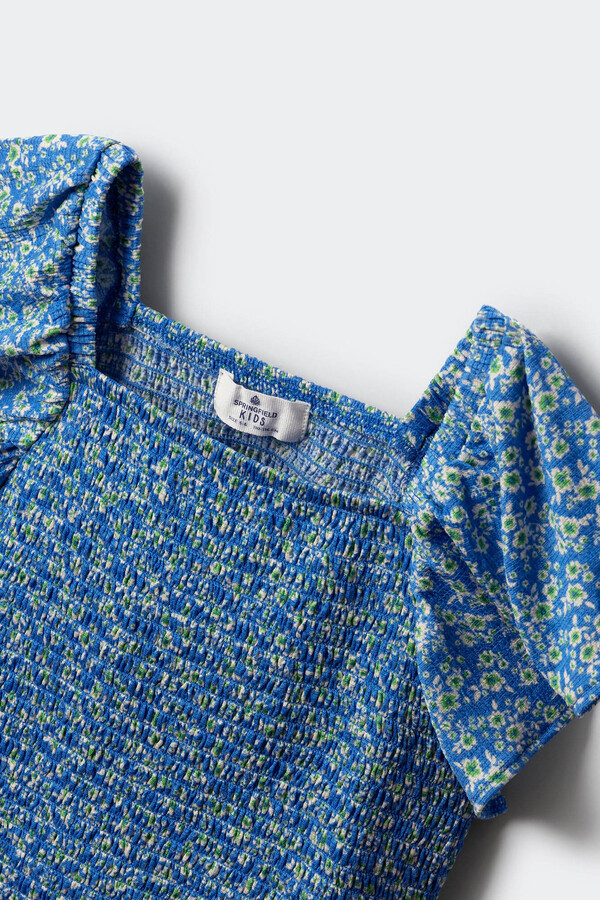 Springfield Kids Top volantes estampado niña  azul indigo