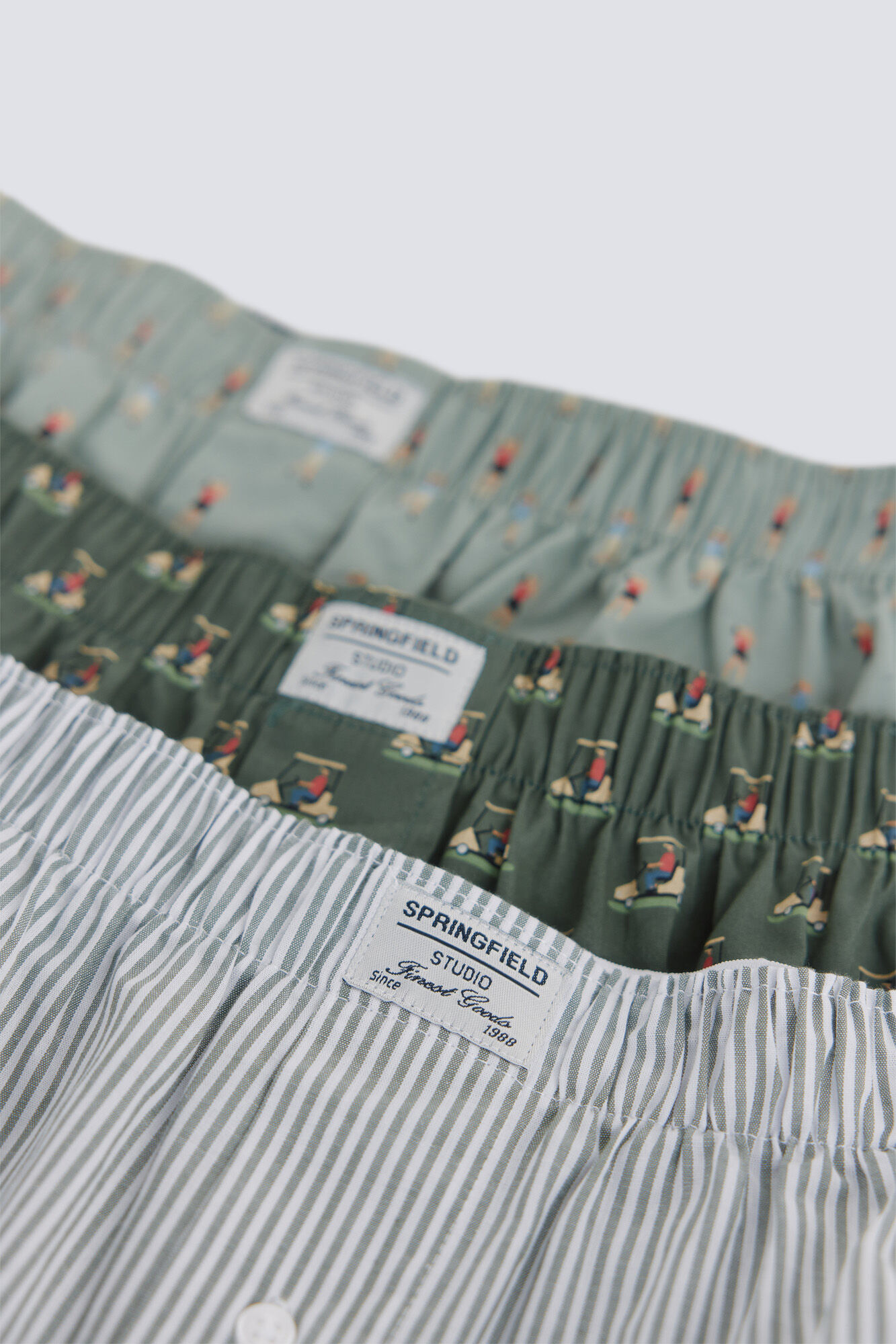 Springfield Pack de 3 calzones estampado retro azul