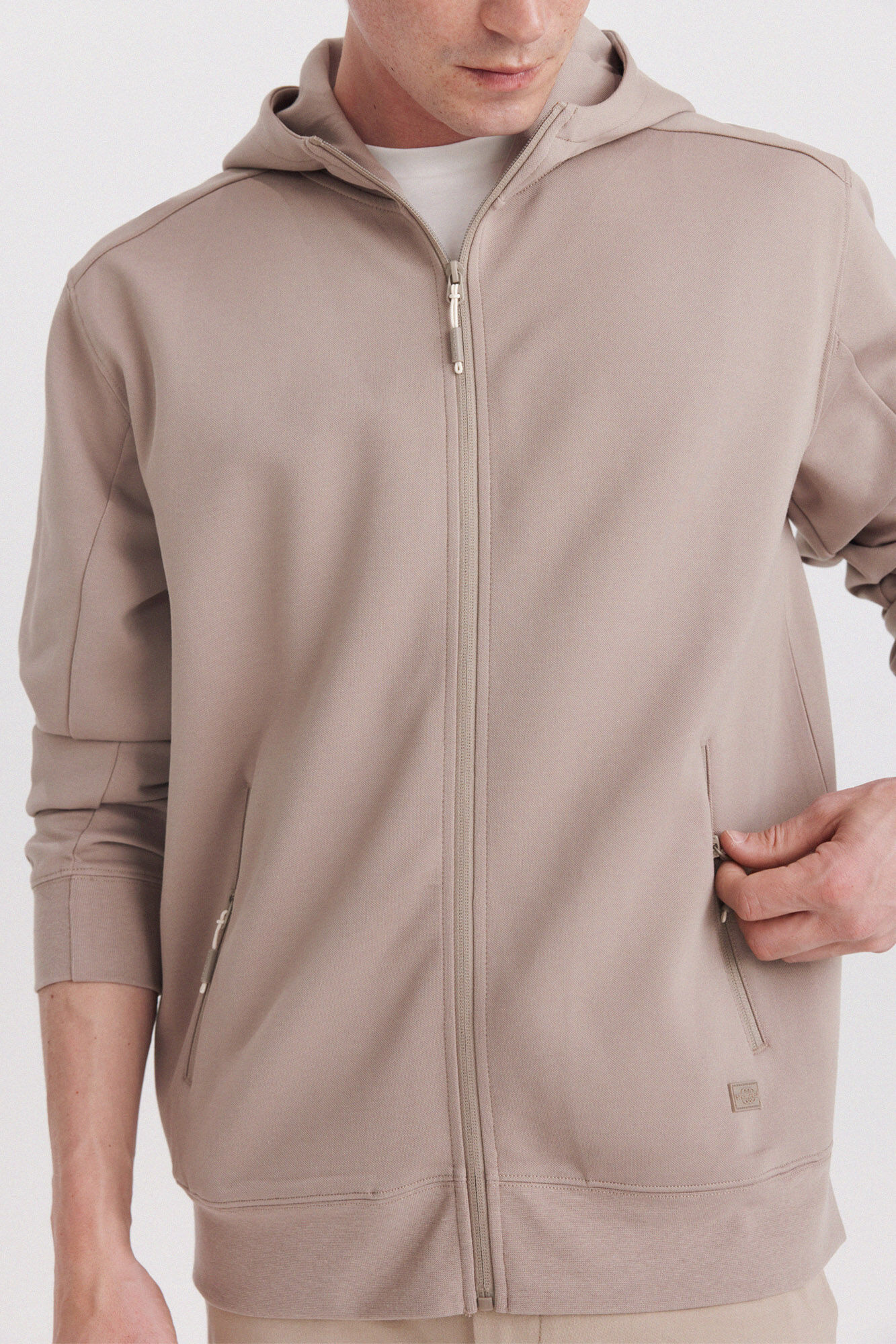 Springfield Sudadera t&eacute;cnica con capucha caf&eacute;