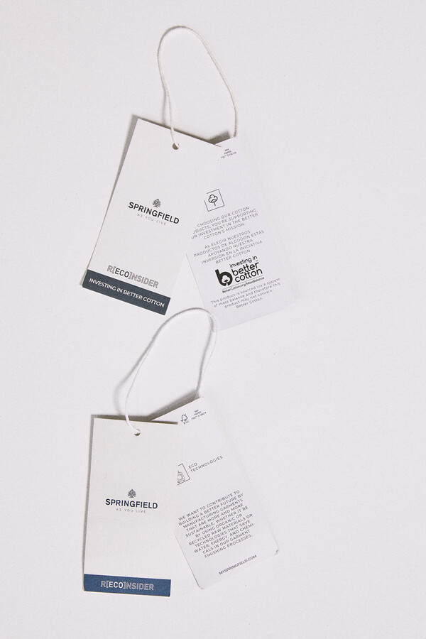 Springfield Jeans Straight Cropped Lavado Sostenible azul