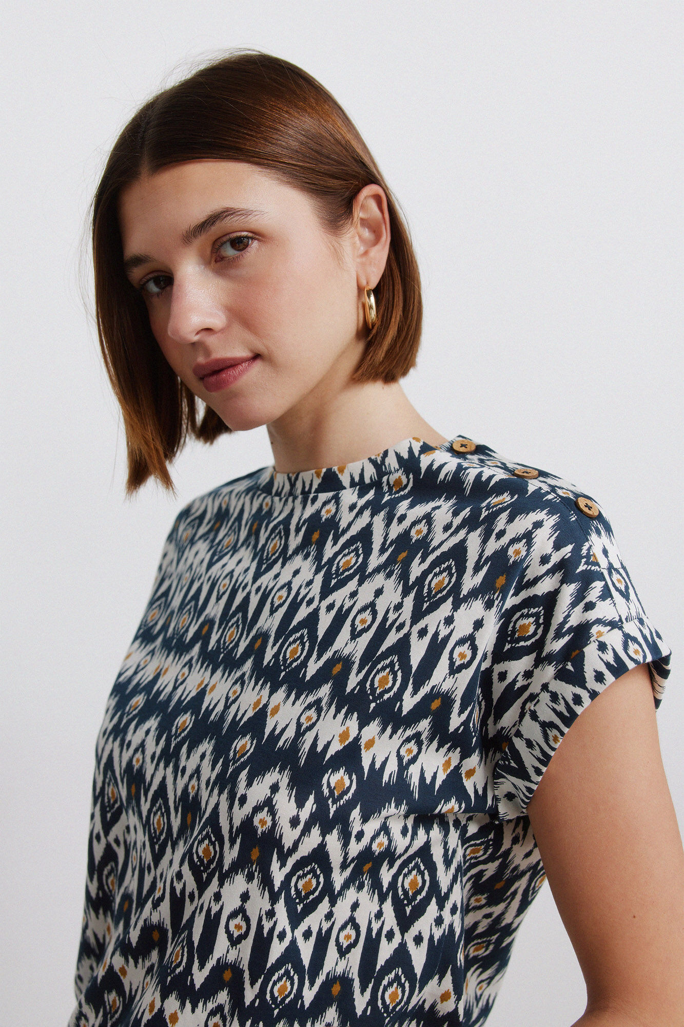 Springfield Playera estampada con botones
