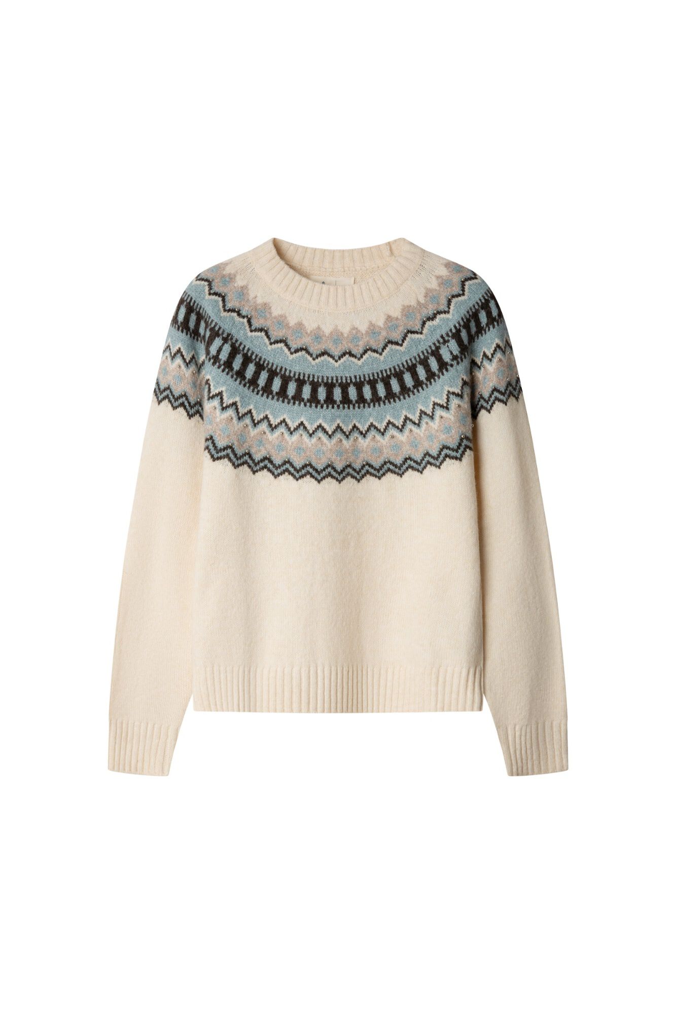 Springfield Su&eacute;ter jacquard beige