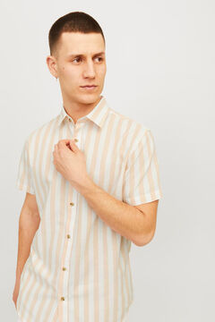 Springfield Camisa oxford slim fit manga corta rosa