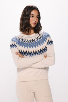 Springfield Suéter cenefas jacquard azules beige
