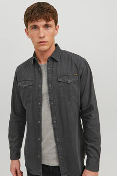 Springfield Camisa denim confort fit negro