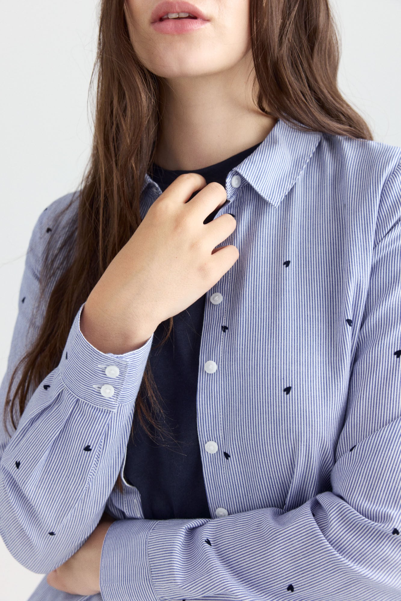 Springfield Camisa con bordado azul