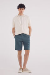 Springfield Bermuda piqué rayas comfort slim fit azul