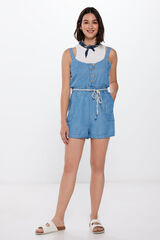 Springfield Jumpsuit corto tencel azul medio