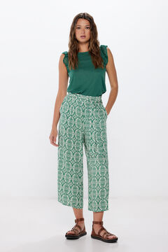 Springfield Pantalones culotte fluidos estampados khaki