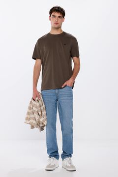Springfield Playera básica cuello redondo café