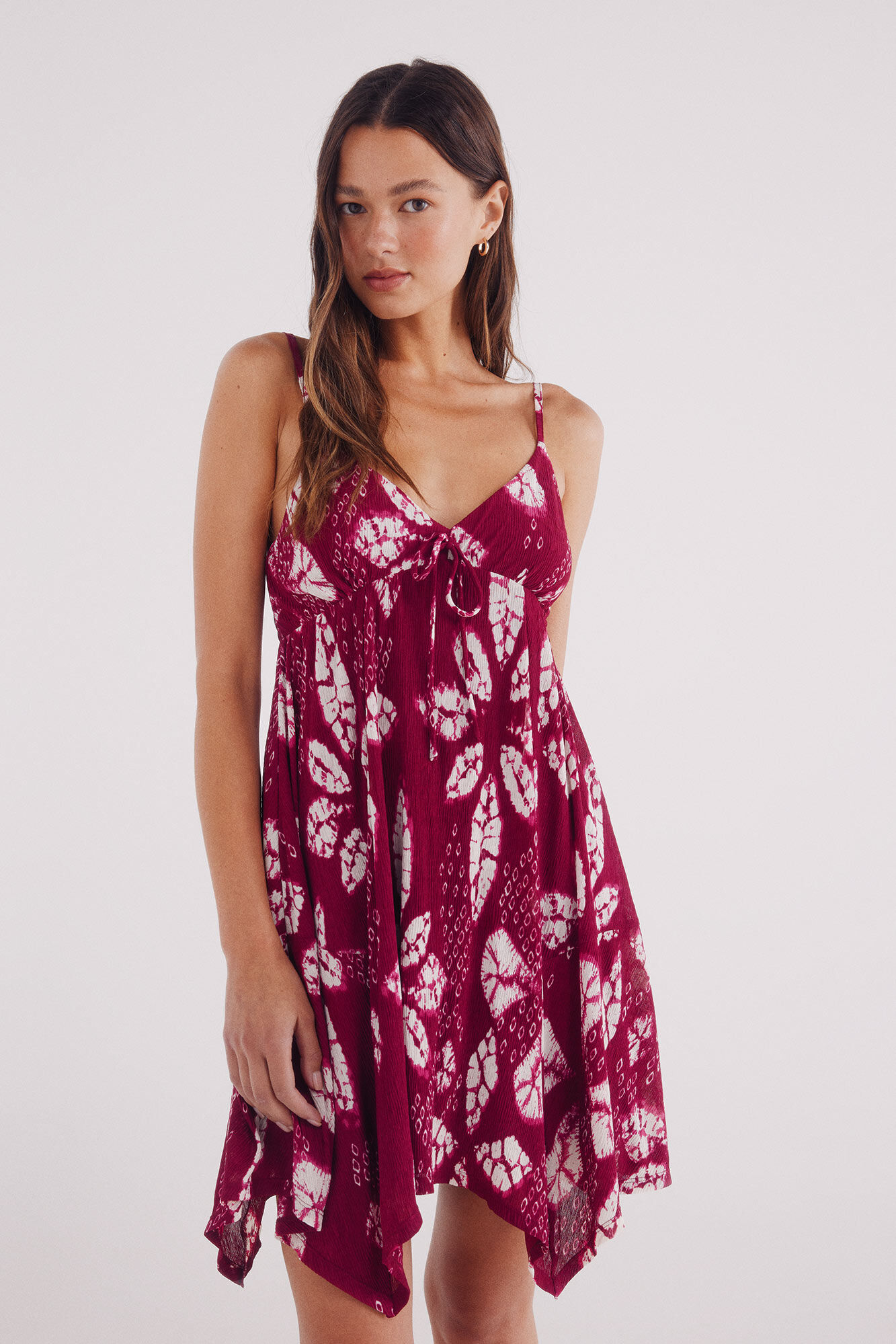 Springfield Vestido corto picos estampado p&uacute;rpura