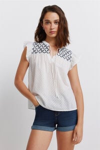 Springfield Blusa de plumet&iacute; con volantes