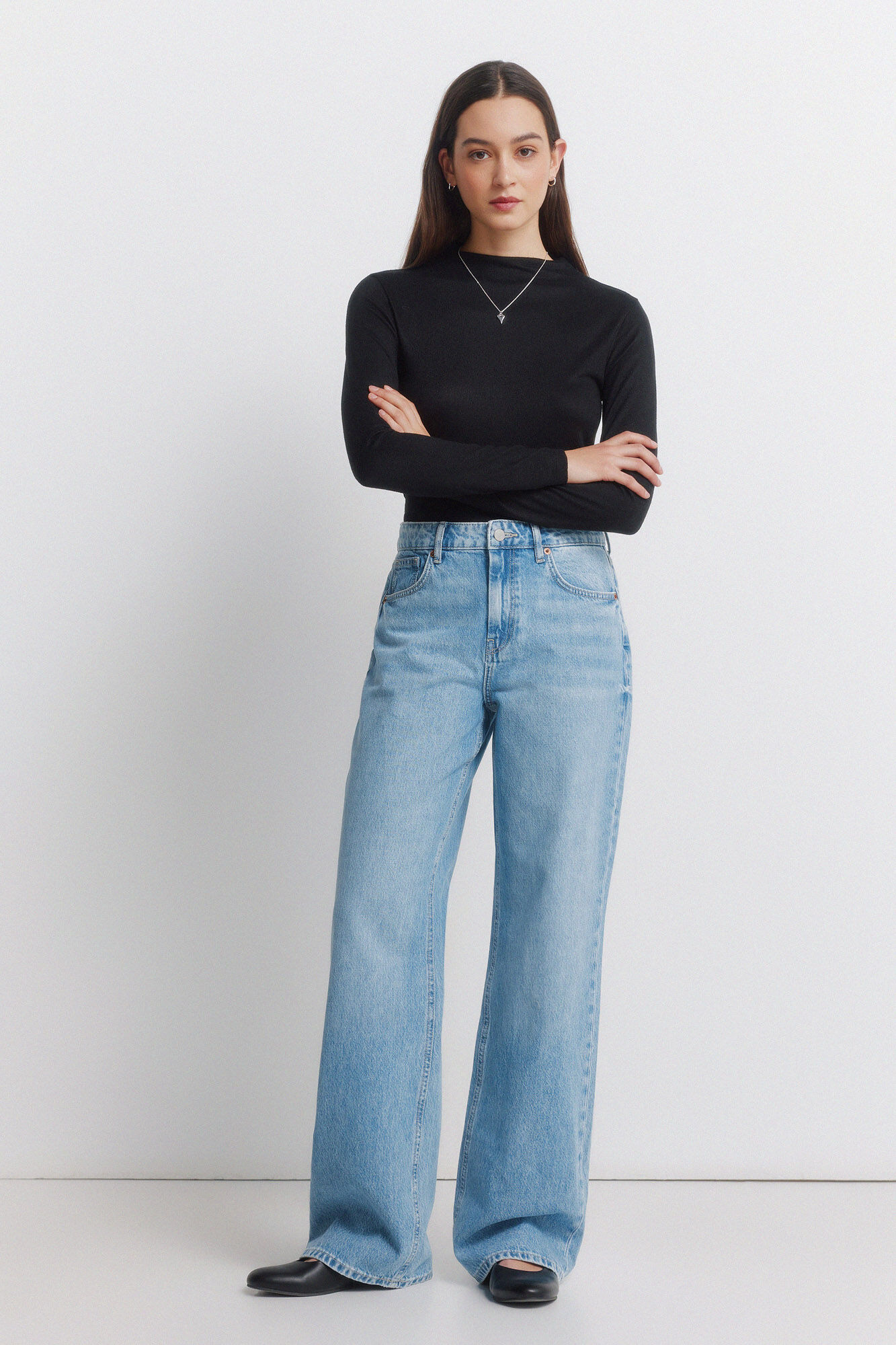 Springfield Playera con cuello Perkins negro