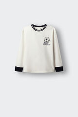 Springfield Kids Playera manga larga de pelota de f&uacute;tbol para ni&ntilde;o marfil