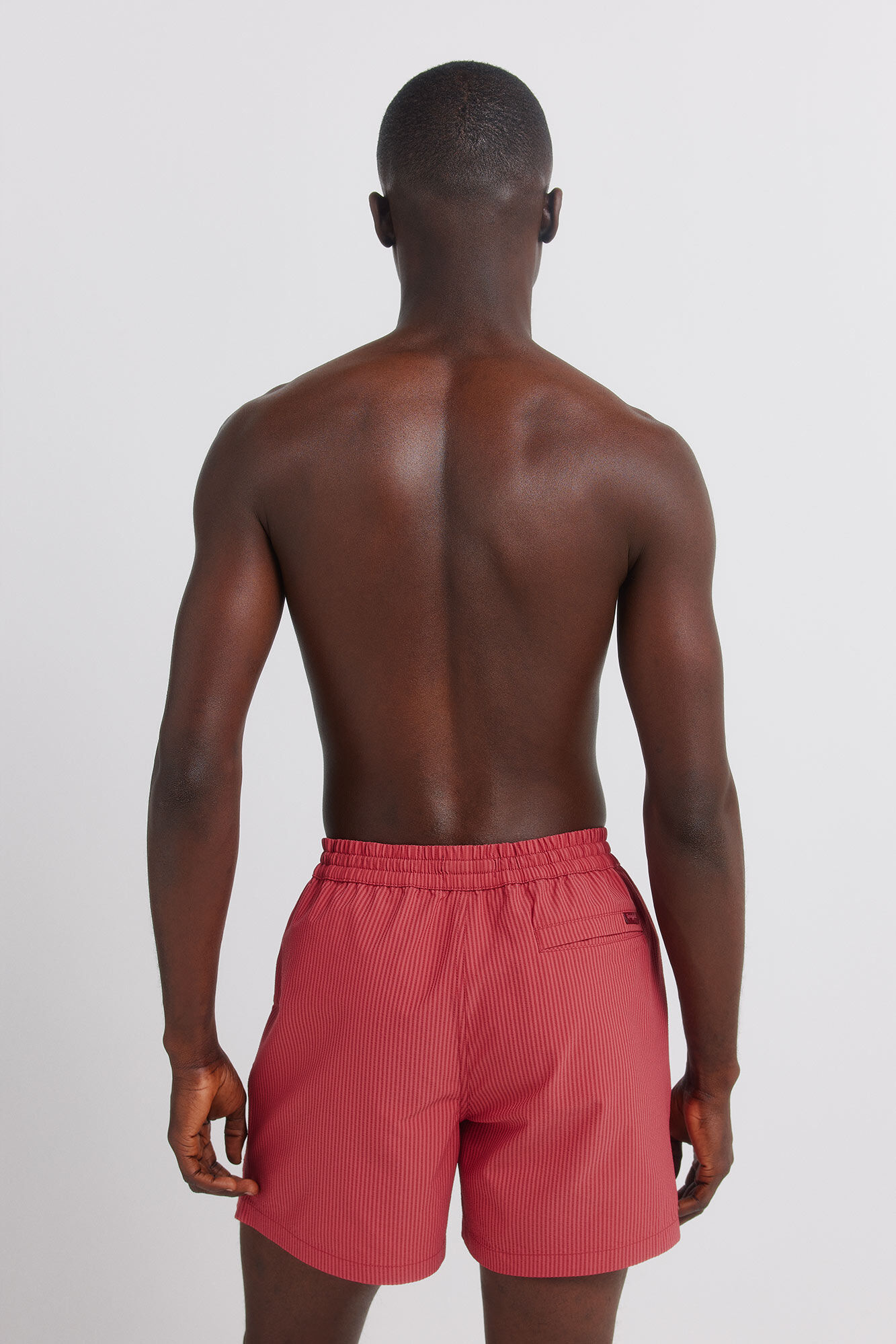 Springfield Traje de ba&ntilde;o seersucker a rayas rojo