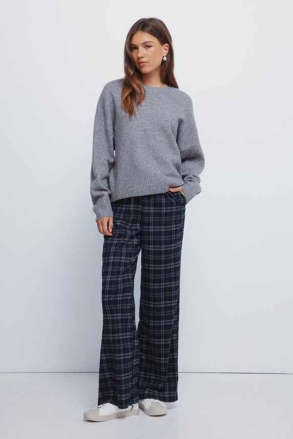 Springfield Pantalones jogger a cuadros marino