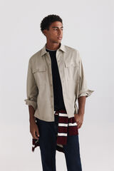 Springfield Sobrecamisa oversize fit caf&eacute;