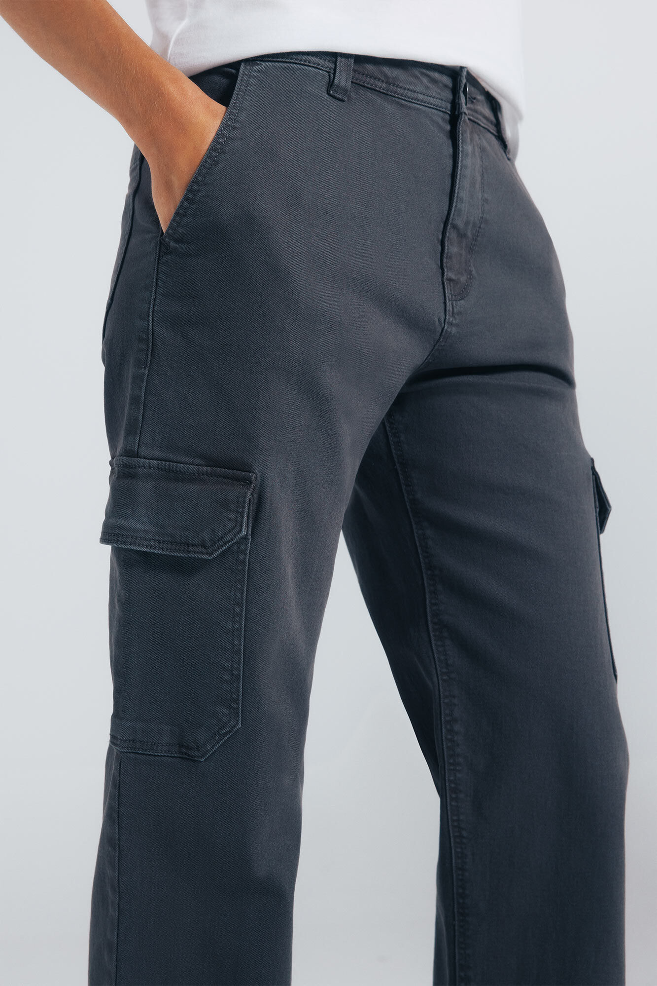 Springfield Pantalones cargo algod&oacute;n gris