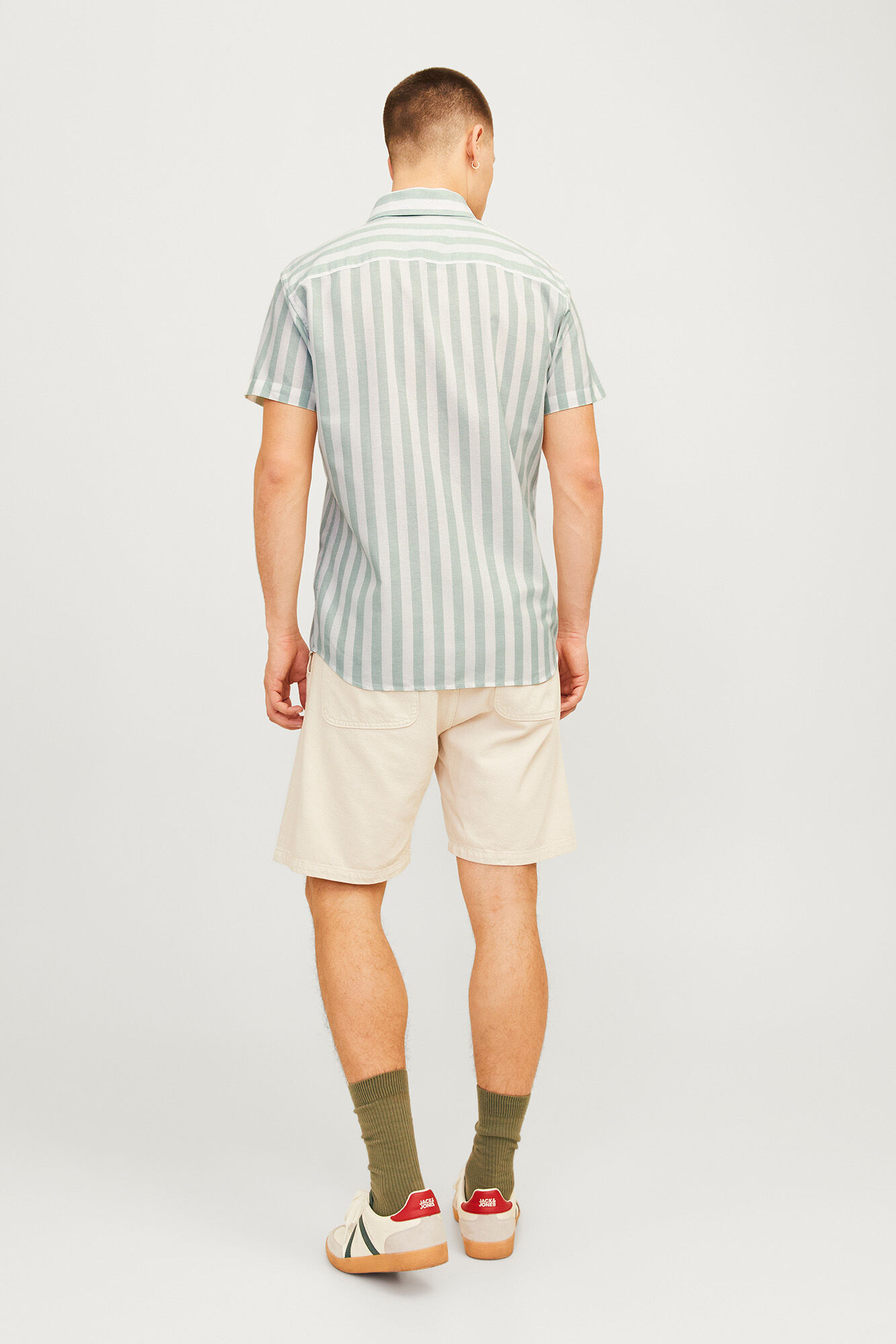 Jack & Jones Camisa oxford slim fit manga corta verde