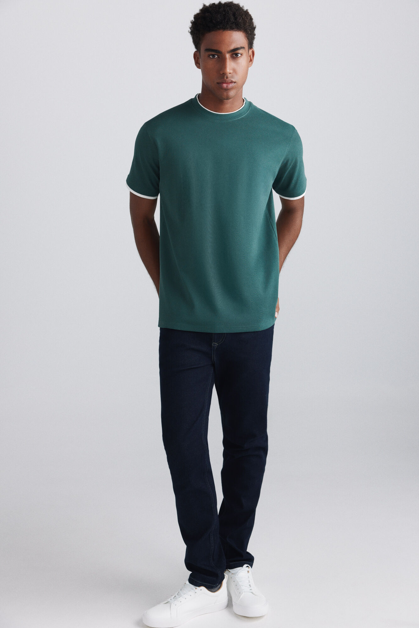 Springfield Playera doble interlock verde