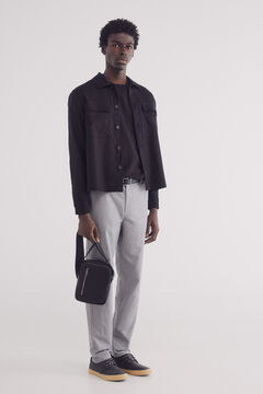 Springfield Sobrecamisa lino viscosa negro