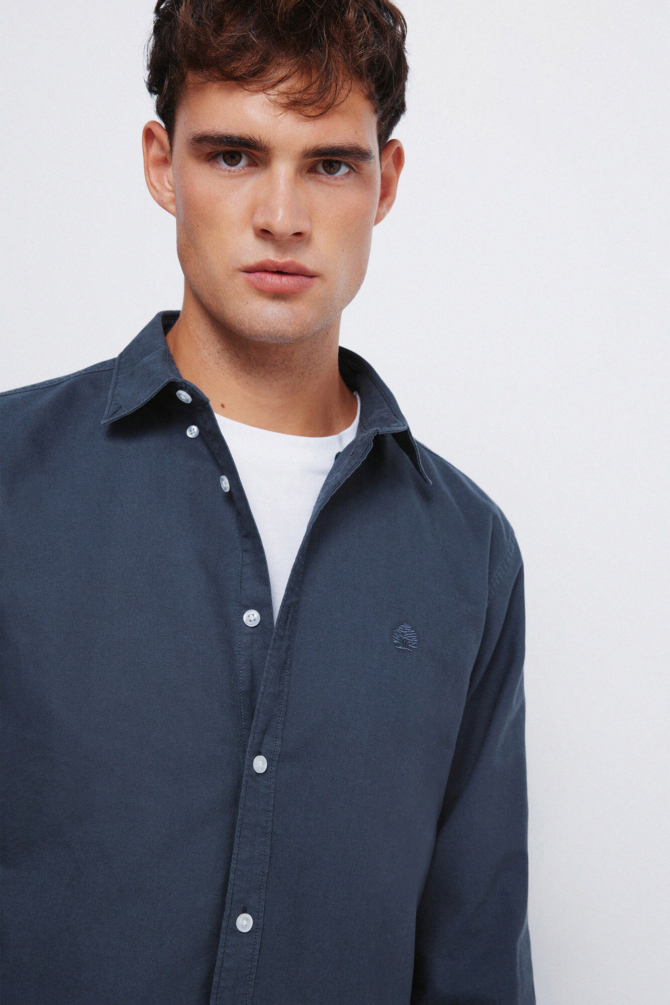 Springfield Camisa oxford te&ntilde;ida en prenda