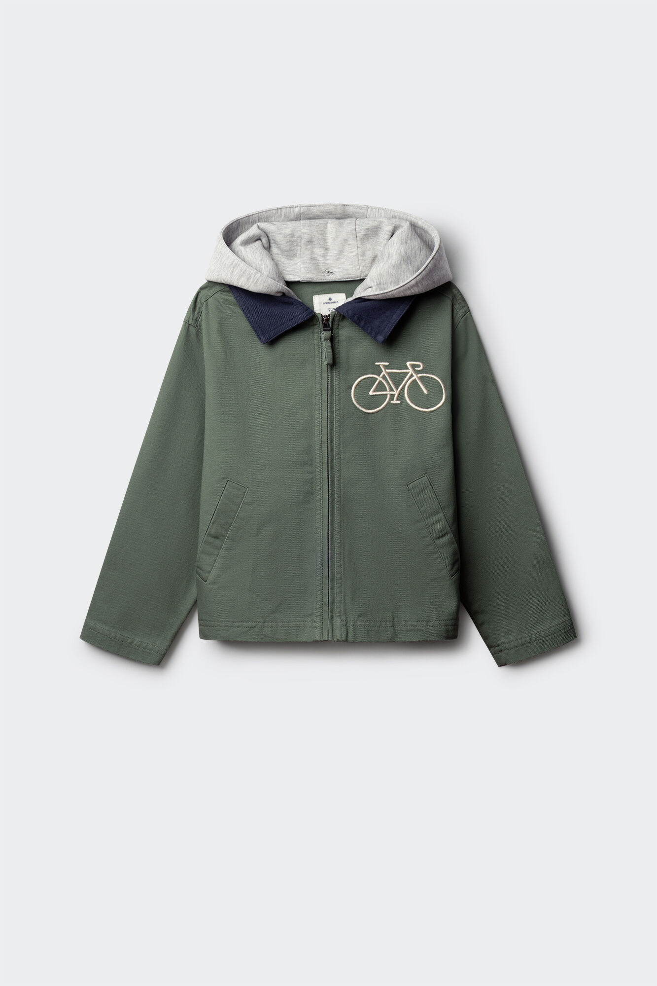 Springfield Kids Chamarra de bici con capucha para ni&ntilde;o verde